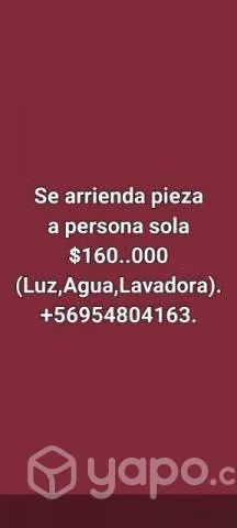Pieza a persona sola. 160.000