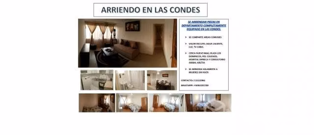 Habitacion las condes se arrienda