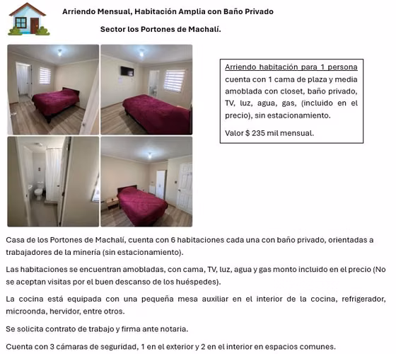 Arriendo de habitación con baño privado